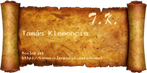 Tamás Klemencia névjegykártya